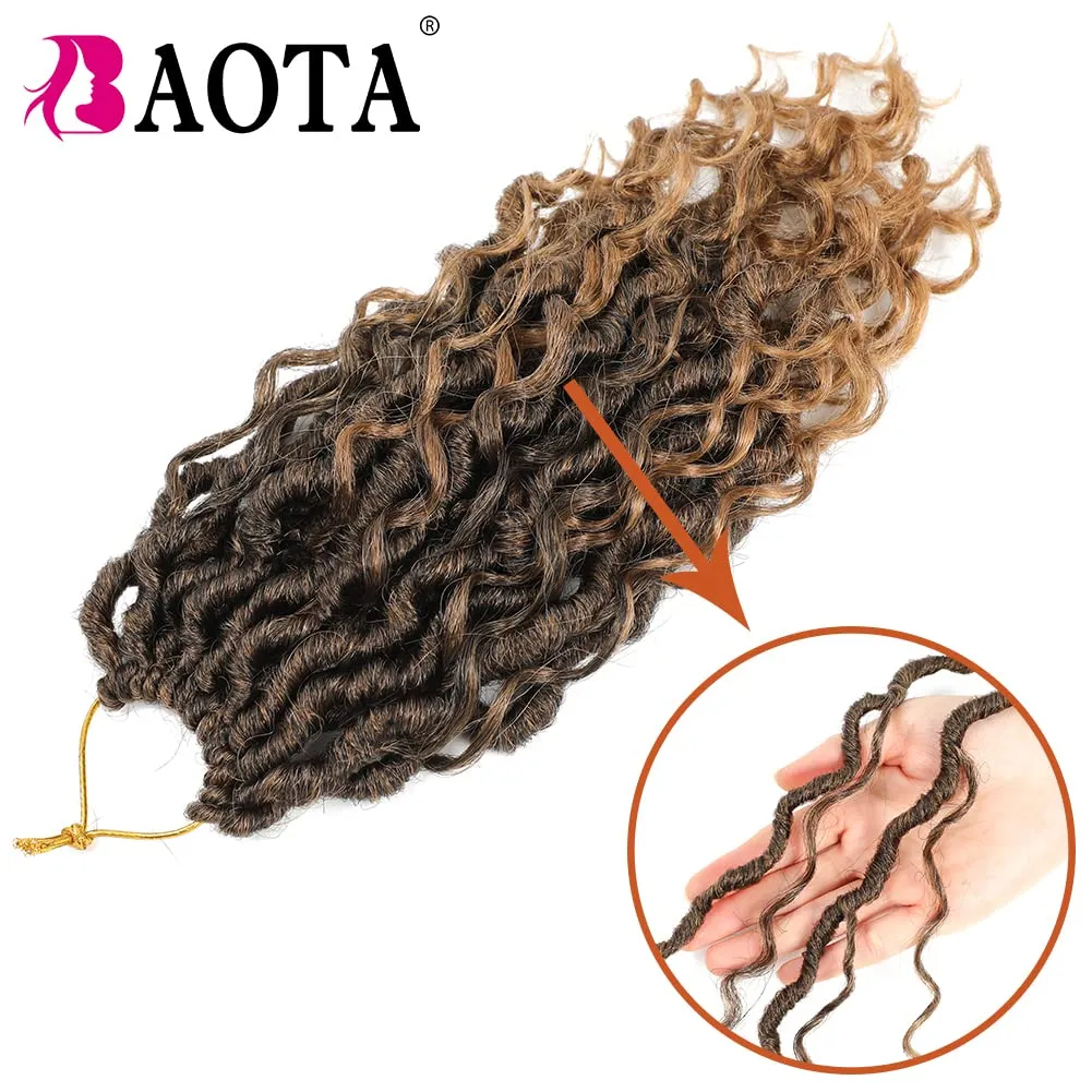 10 Inch Goddess Locs Crochet Hair for Women 7 Packs Pre Looped Crochet Hair with Curly Ends Faux Locs With Curly Ends Soft Locs for Kids (1B/27#)