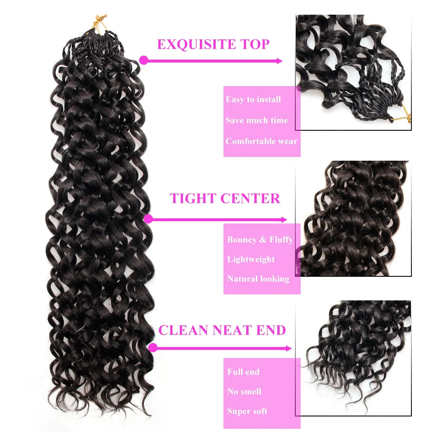 10 Inch Pre Looped Crochet Hair for Black Women Girls&Kids-8 Packs Gogo Curl/Beach Curl/Ocean/Water/Deep Wave Synthetic Hair Tangle-Free Full&Natural Look Long-Lasting for Daily Wear(4)