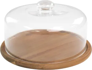 10.2''Glass Dessert Dome with Base, 11.8"Decorative Cake Tray with Glass Dome Cover, Cake Fruit Display Server Tray for Kitchen, Birthday, Weddings, Appetizer Dessert & Cheese Serving Platter
