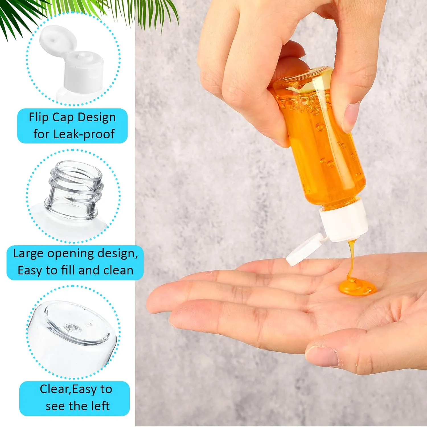 150 Pcs 1oz Travel Bottles Bulk for Toiletries Clear Small Travel Size Bottles Bulk Refillable Empty Containers for Shampoo Lotion Liquid Body Soap Cream Toiletries (White Cap)