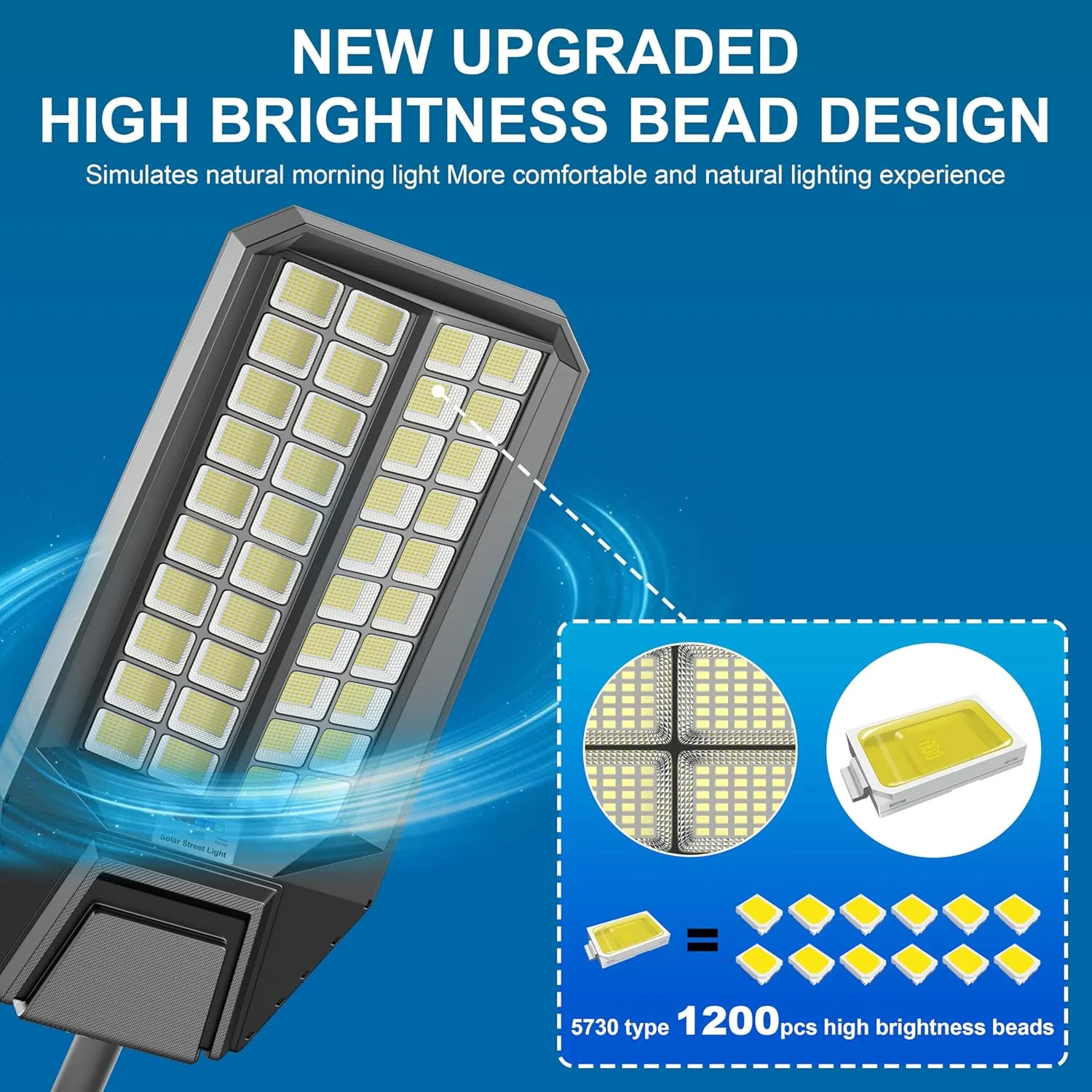 2-Pack 8000W Solar Street Light - 600000 Lumens, Dusk-to-Dawn, Waterproof, Ideal for Commercial & Outdoor Parking Lots - Energy-Efficient Solar-Powered, 3-Year Warranty