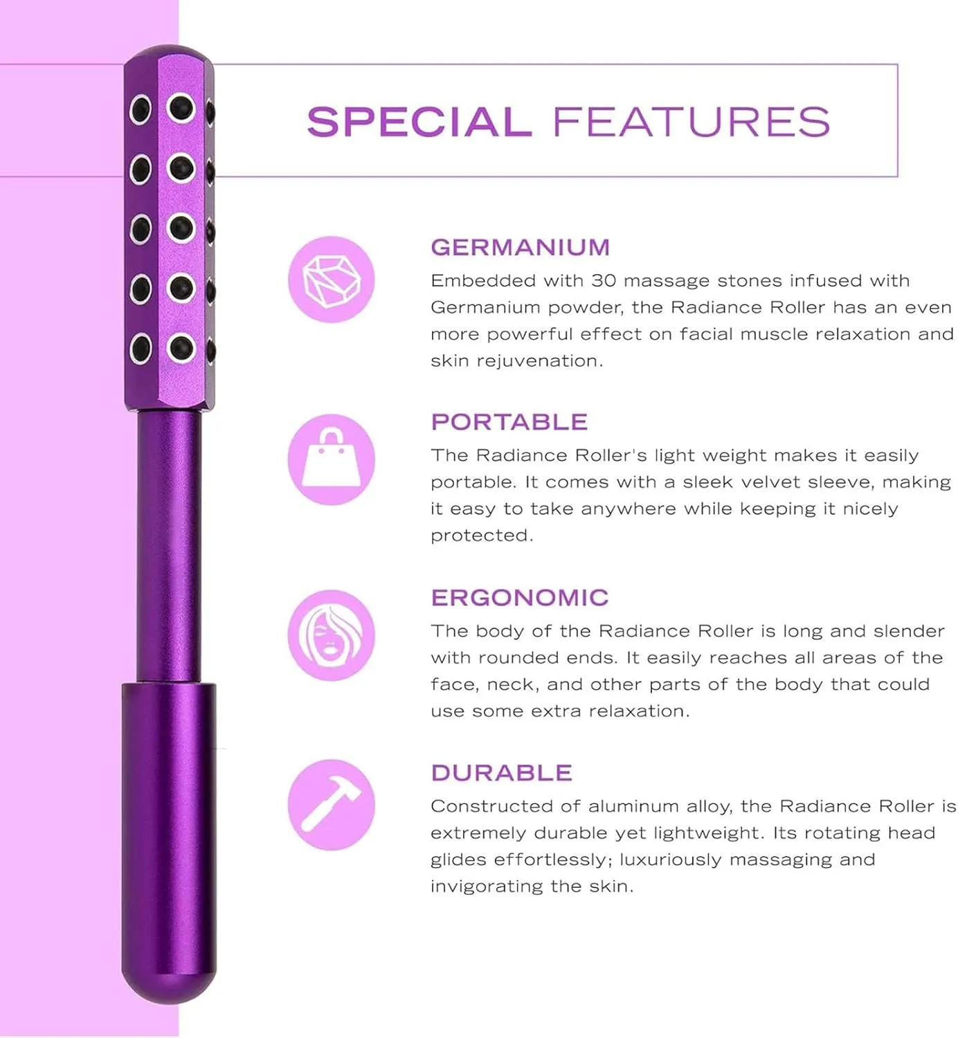 2025 New Elarique Glow Sculpting - Beauty Roller, Uplift Facial Massaging Beauty Tool, Facelift Pro Roller, Massage Face Tool, Cooling & Sculpting, for Skincare (Red)