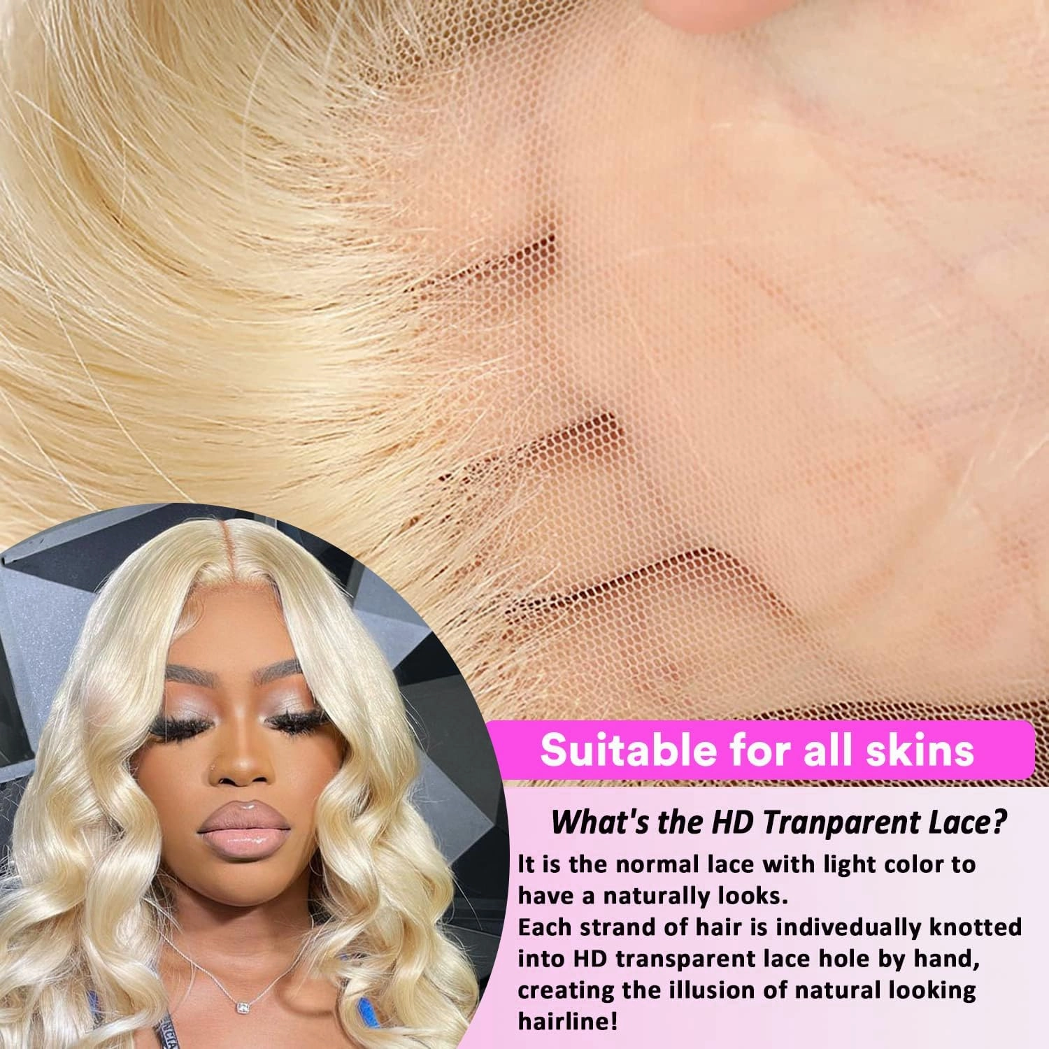 20 Inch 613 Lace Front Wig Human Hair, 13x4 Body Wave, Blonde Lace Front Wigs | Pre-Plucked with Baby Hair | 613 HD Lace Frontal Wig | Brazilian Virgin Human Hair | 180% Density Wigs
