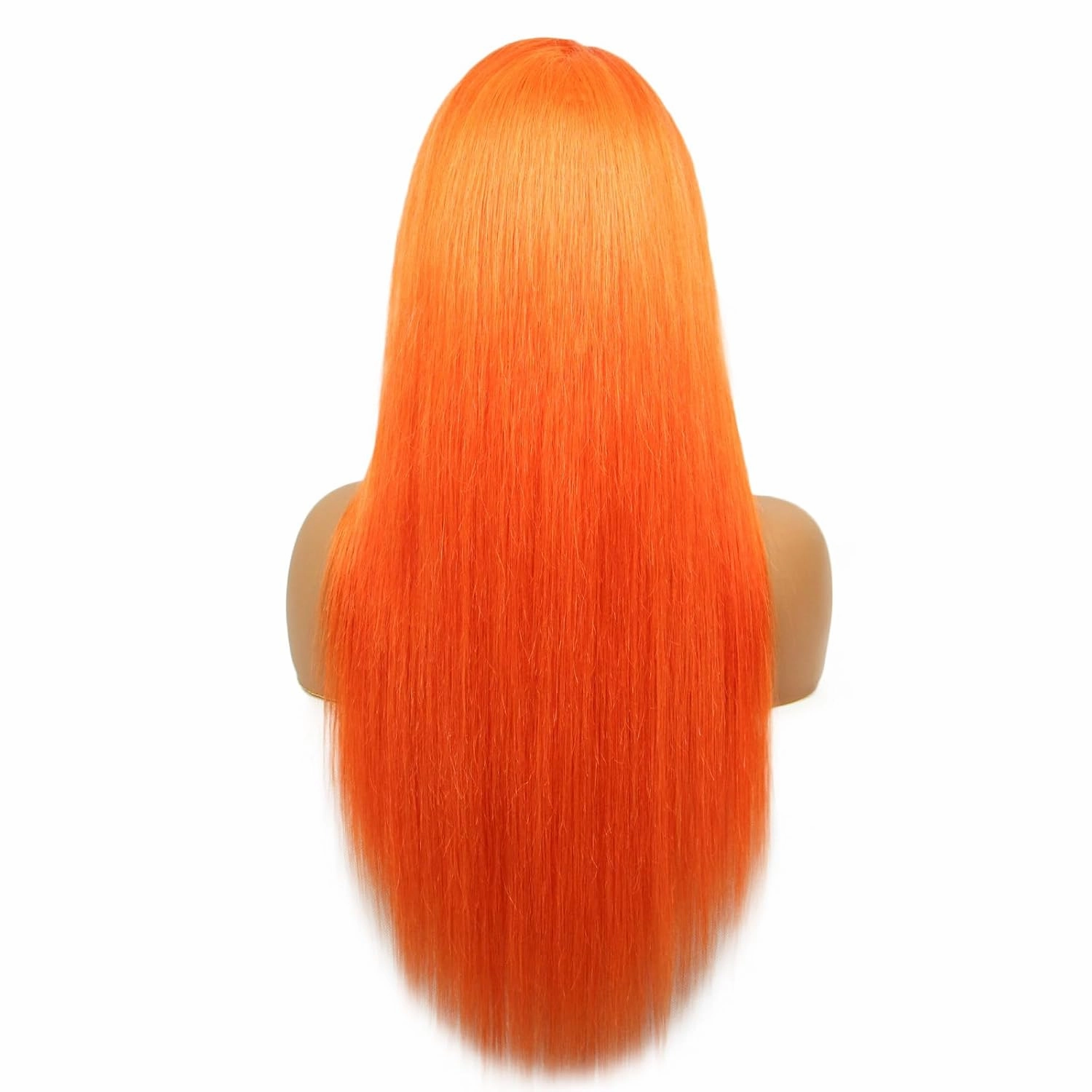 24 Inch 13x4 Orange Lace Front Wig - Straight Human Hair Wig for Women, Pre-Plucked with Baby Hair, 180% Density, Not Ginger