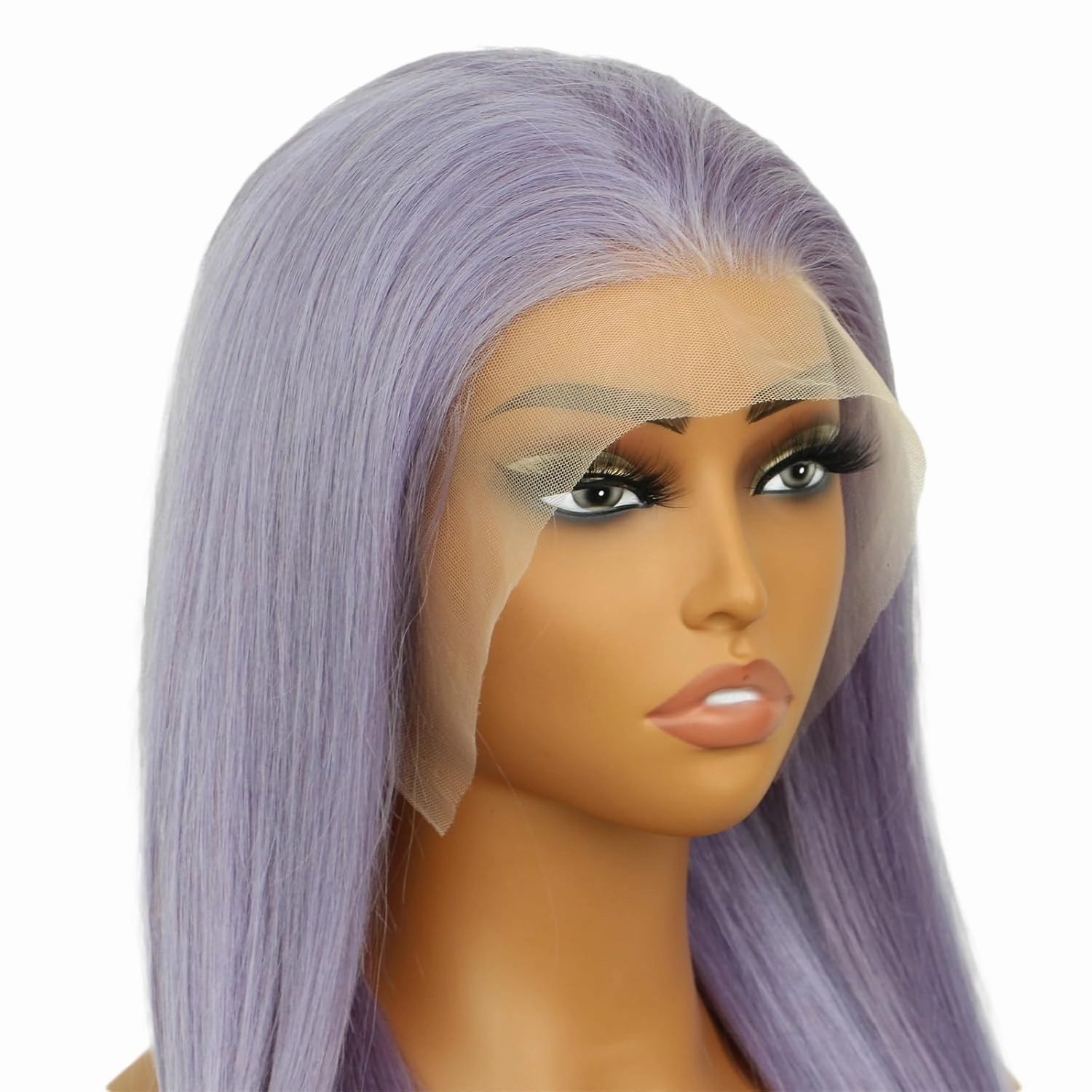 24 Inch Purple Straight Lace Front Wig - Pre-Plucked Glueless 13x4 HD Human Hair Wig for Women, 180% Density