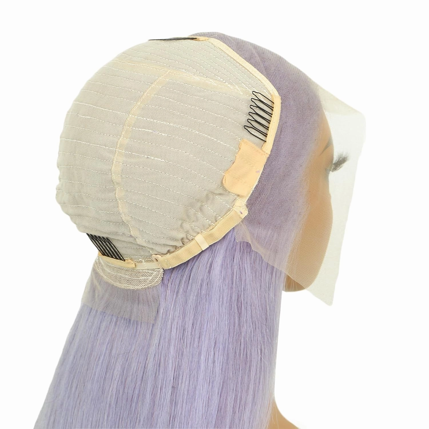 24 Inch Purple Straight Lace Front Wig - Pre-Plucked Glueless 13x4 HD Human Hair Wig for Women, 180% Density