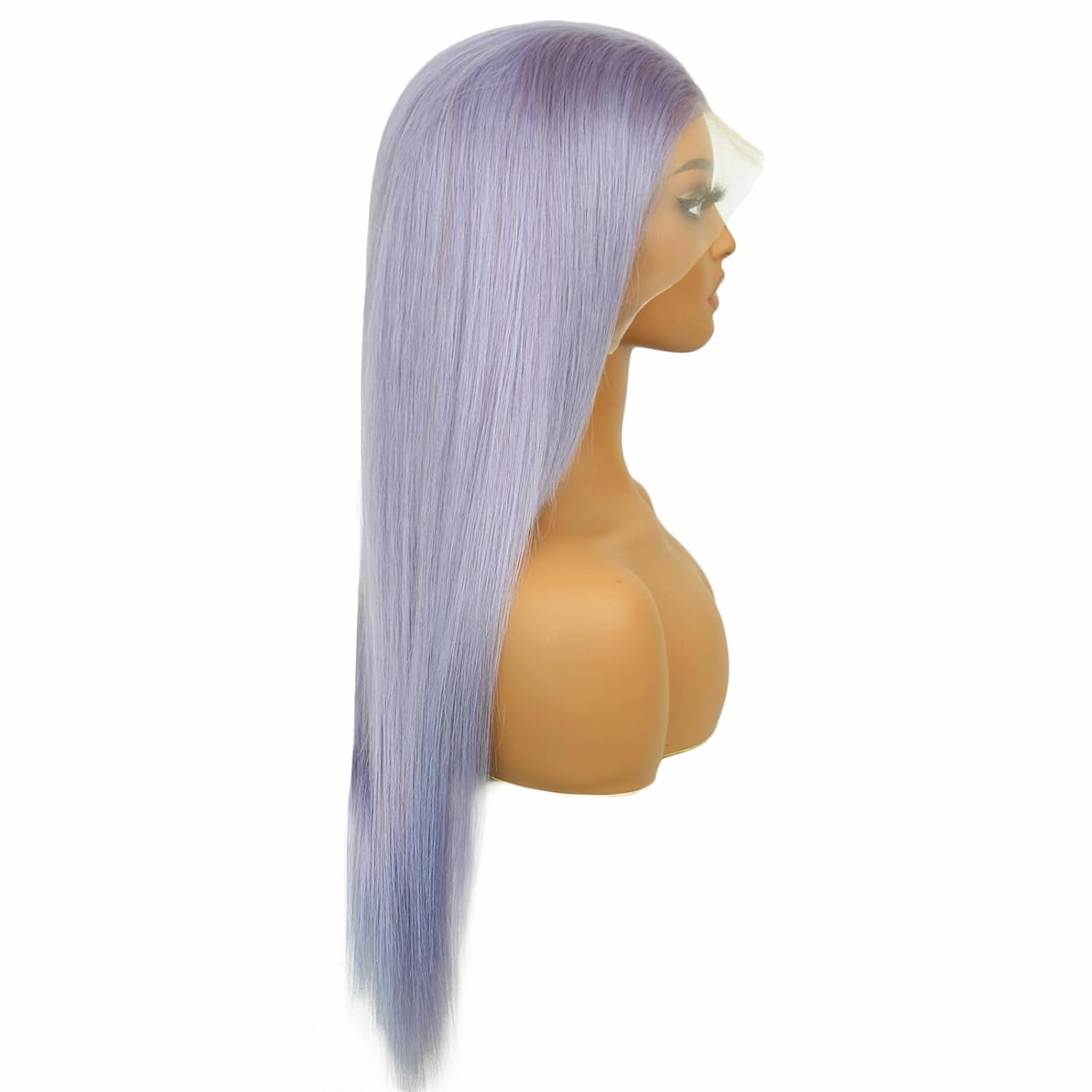 24 Inch Purple Straight Lace Front Wig - Pre-Plucked Glueless 13x4 HD Human Hair Wig for Women, 180% Density