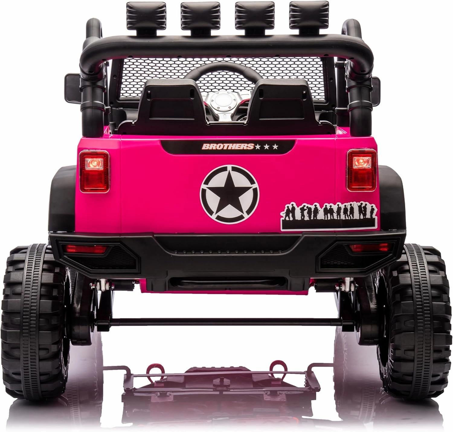 24V Ride On 400W Electric Toy car W/Parents Control,Four-Wheel Suspension,Front and Rear LED searchlight,with Bluetooth,MP3,USB,Music,Volume Adjustment,Light Control (Rose Red)