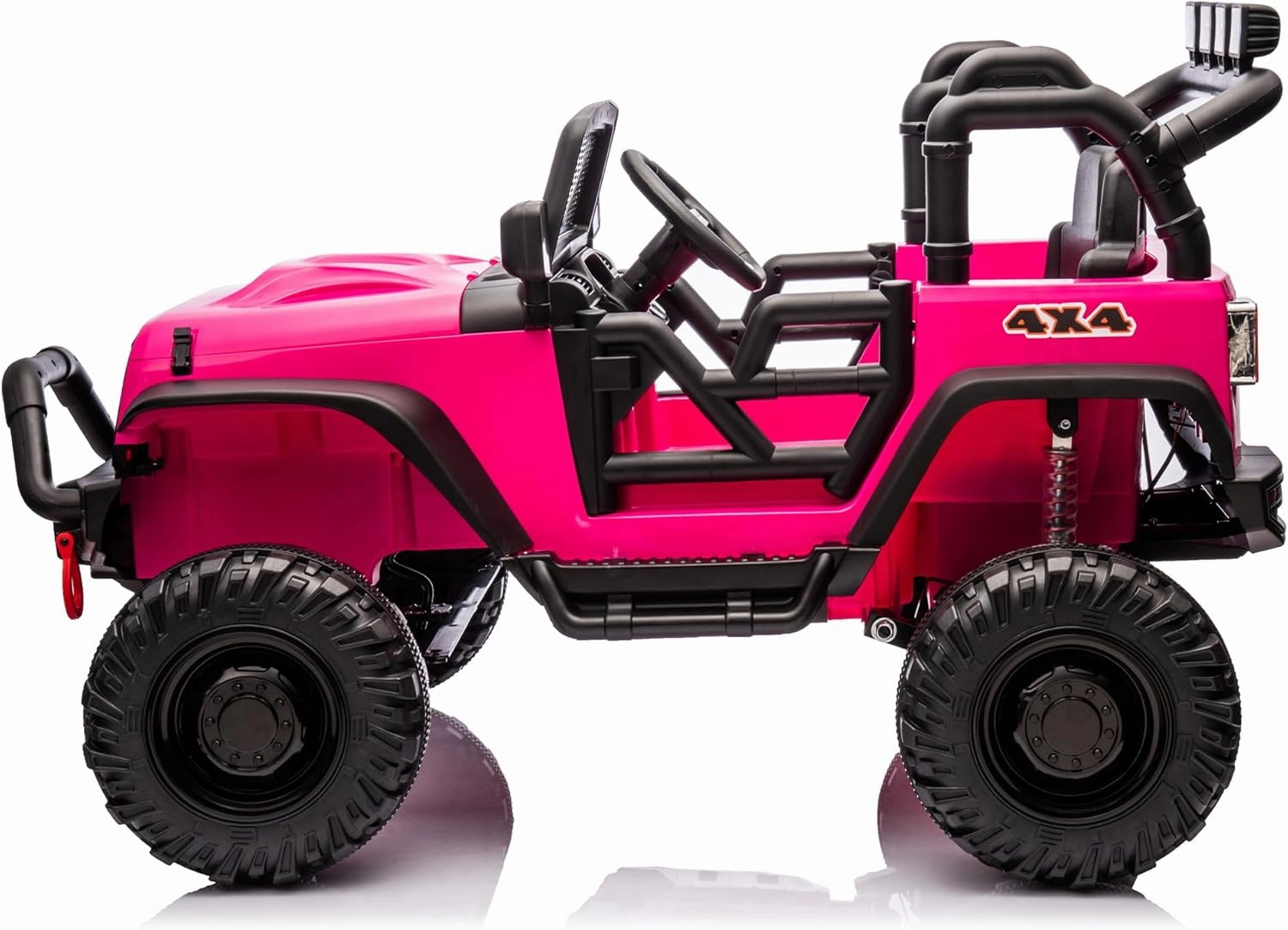 24V Ride On 400W Electric Toy car W/Parents Control,Four-Wheel Suspension,Front and Rear LED searchlight,with Bluetooth,MP3,USB,Music,Volume Adjustment,Light Control (Rose Red)