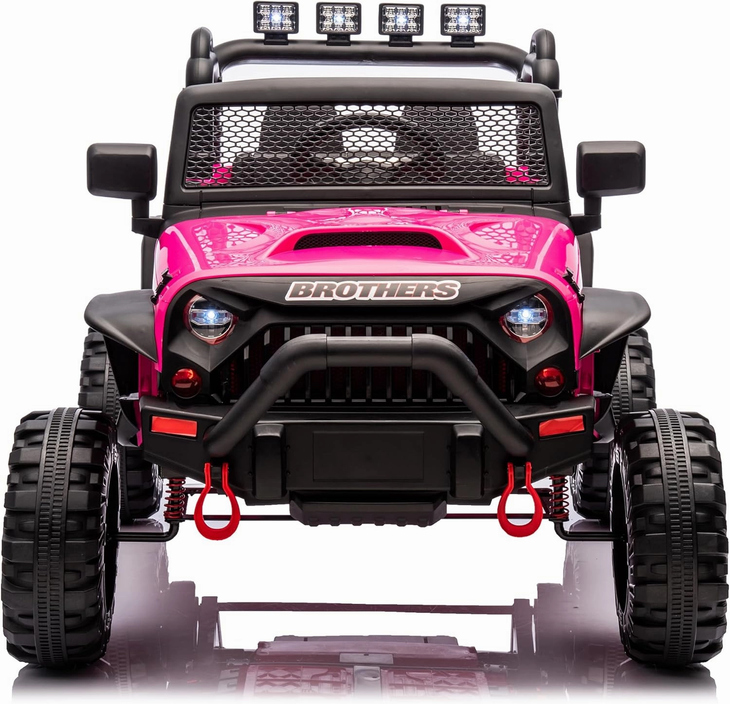 24V Ride On 400W Electric Toy car W/Parents Control,Four-Wheel Suspension,Front and Rear LED searchlight,with Bluetooth,MP3,USB,Music,Volume Adjustment,Light Control (Rose Red)