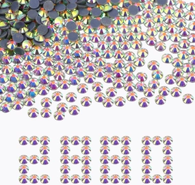 2880pcs Hotfix Crystal Rhinestones for Clothes Crafts, Hot Fix Bulk Flatback Crystals, Iron on Hotfix for DIY Decoration 20 Gross (Crystal AB, ss30/2880pcs)