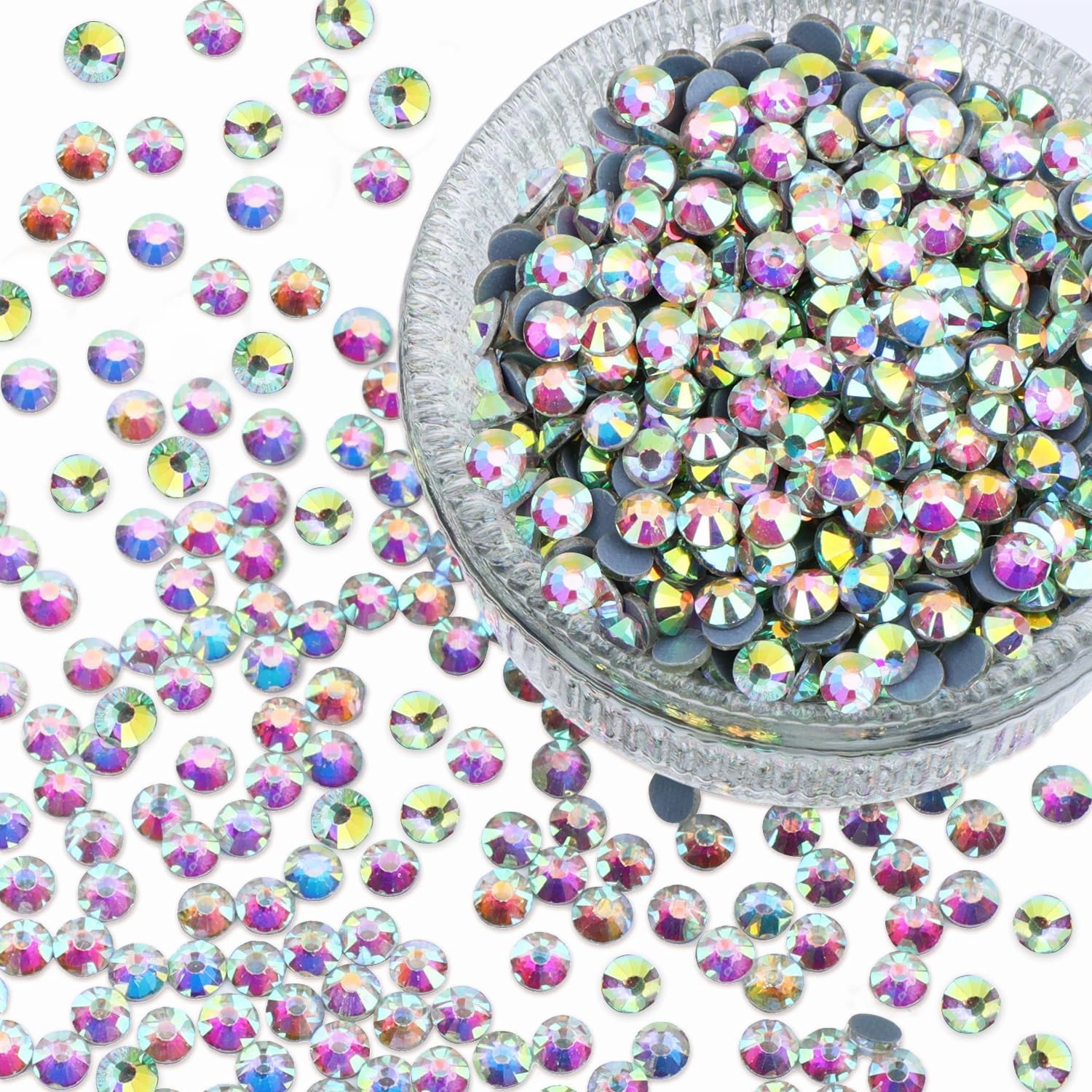 2880pcs Hotfix Crystal Rhinestones for Clothes Crafts, Hot Fix Bulk Flatback Crystals, Iron on Hotfix for DIY Decoration 20 Gross (Crystal AB, ss30/2880pcs)