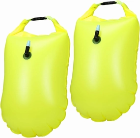 2 Pack Swim Buoy Swim Bubble Safety Float Highly Visible Buoy Float with Adjustable Waist Belt Watertight Dry Bag for Swimming Triathletes Train Kayakers Snorkeler