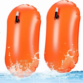 2 Pcs Swim Buoy Float for Open Water Swimming Bubble Safety Float with Adjustable Waist Belt for Swim Train Kayakers