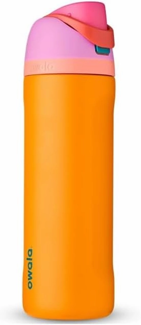 32oz Sports Water Bottle With Scale Marker | 100% Leakproof | BPA-Free Bottle With Removable Straw & Filter Mesh | Push Button Flip Top Lid With Safety Lock & Carry Loop (Gradient Pink)