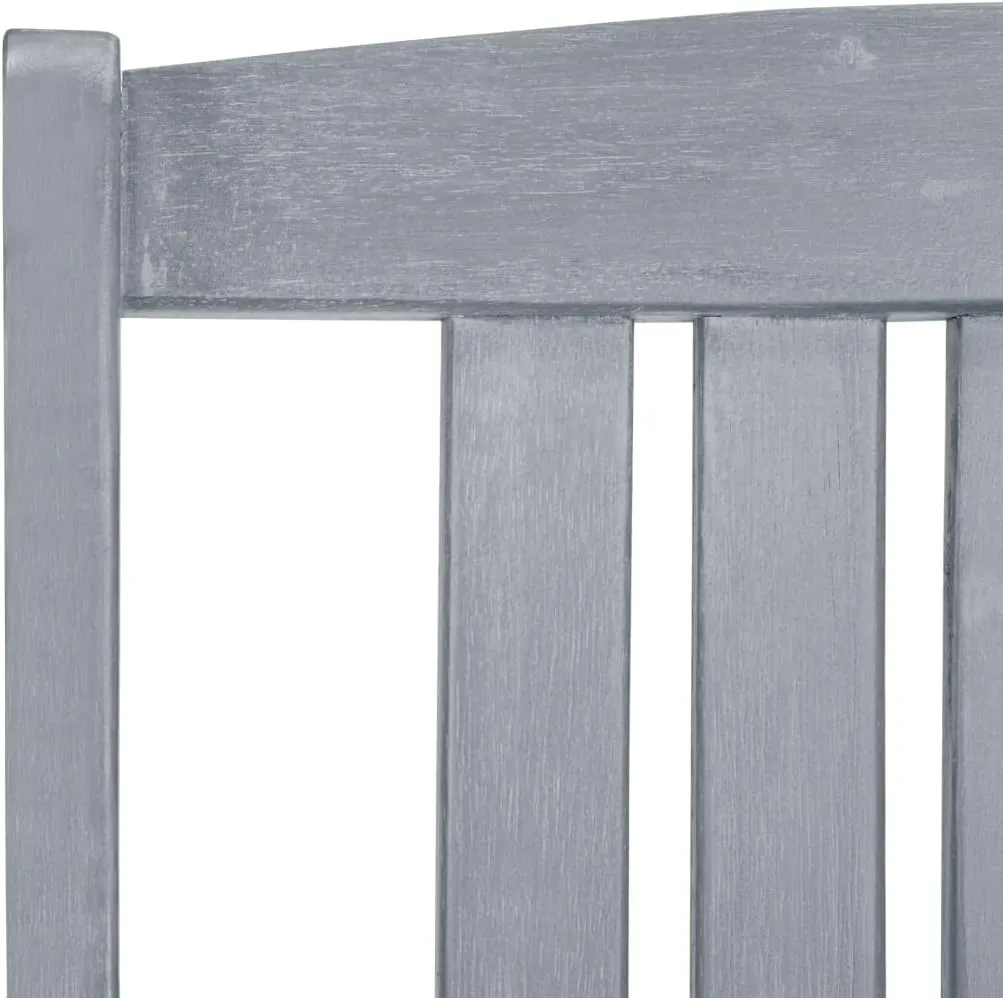 4-Piece Gray Solid Acacia Wood Patio Chairs Set with Cream Cushions Outdoor Furniture for Backyard Poolside Lounge Camping Beach