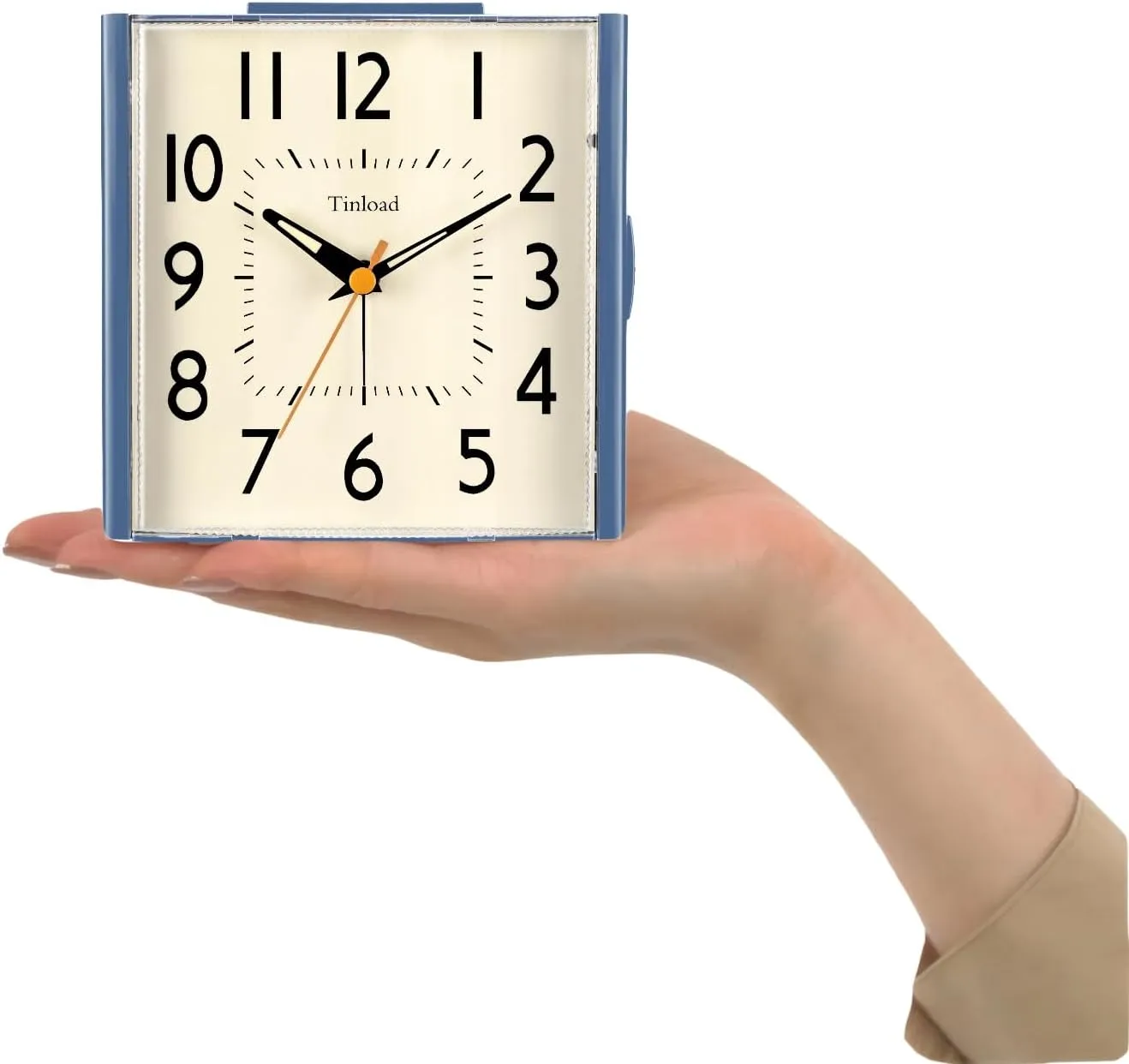 4.7" Large Vintage Retro Analog Alarm Clock, Super Silent Non Ticking Clock with Manual Light, Snooze, Battery Operated, Simply Design, for Living Room, Bedroom, Bedside, Desk, Gift Clock