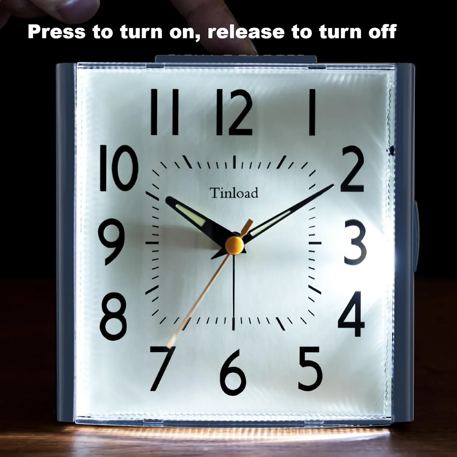 4.7" Large Vintage Retro Analog Alarm Clock, Super Silent Non Ticking Clock with Manual Light, Snooze, Battery Operated, Simply Design, for Living Room, Bedroom, Bedside, Desk, Gift Clock