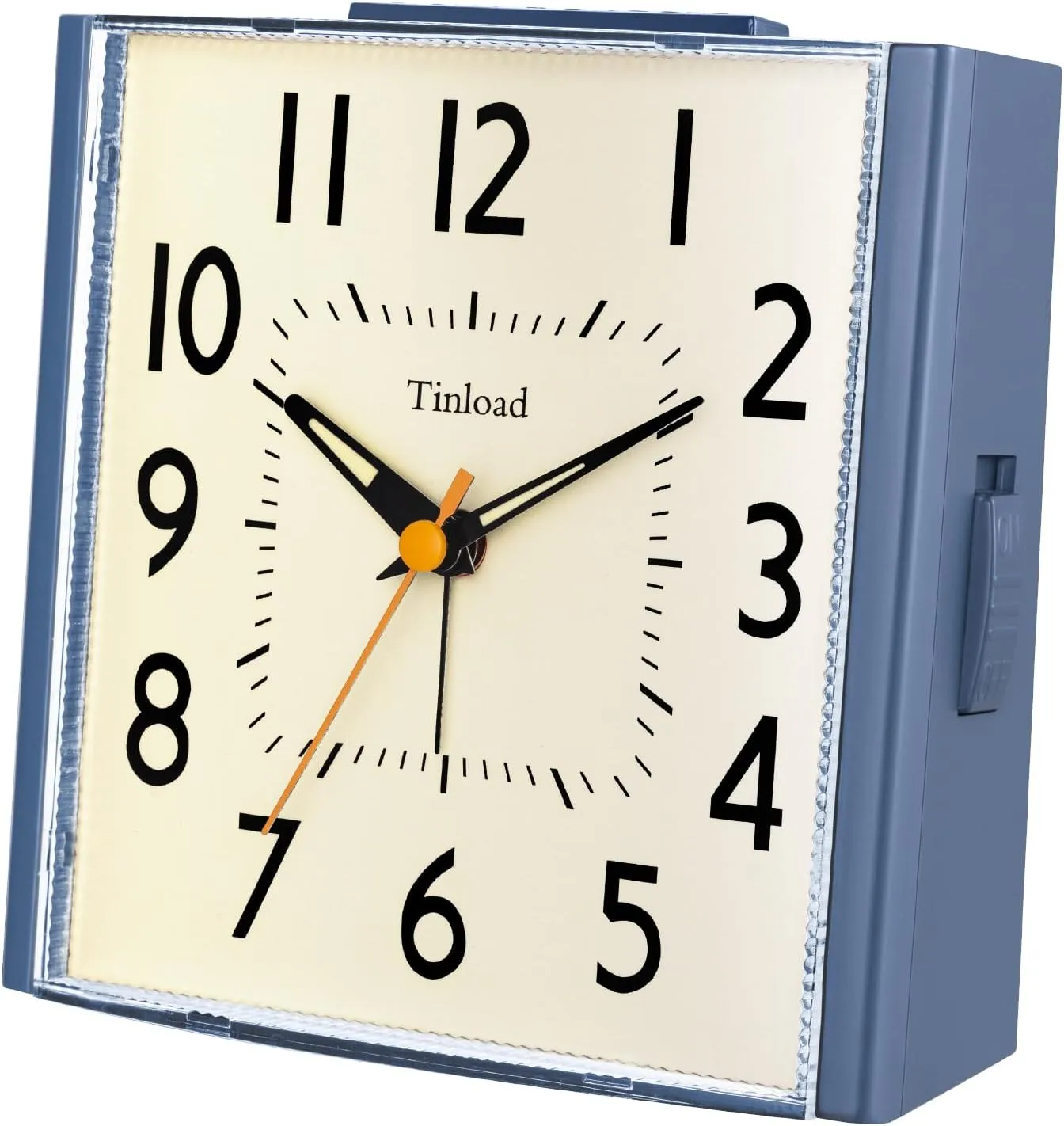 4.7" Large Vintage Retro Analog Alarm Clock, Super Silent Non Ticking Clock with Manual Light, Snooze, Battery Operated, Simply Design, for Living Room, Bedroom, Bedside, Desk, Gift Clock