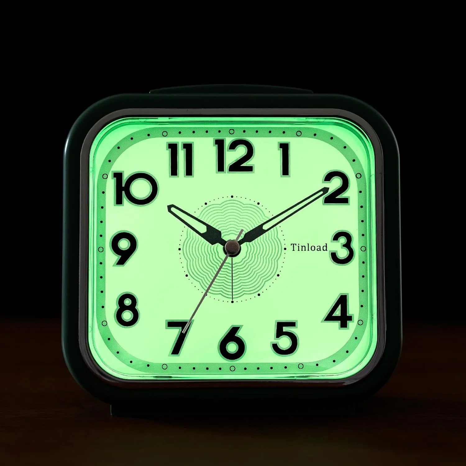 5.5" Extra Large Analog Alarm Clock Silent Non Ticking, Glow in Dark dial, Gentle Wake, Beep Sounds, Increasing Volume, Battery Operated Snooze and Manual Light, Easy Set (Best for Elder)