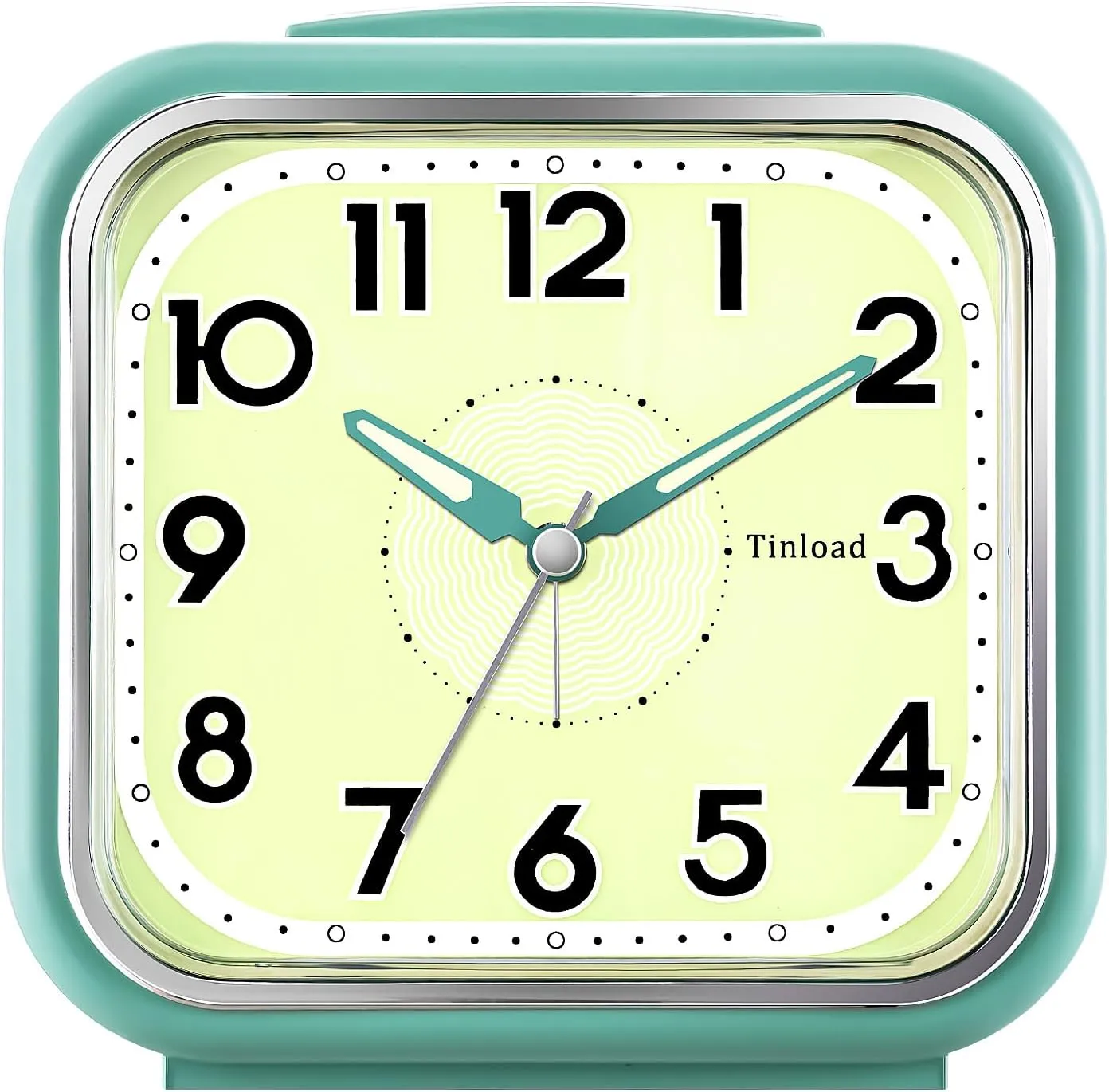 5.5" Extra Large Analog Alarm Clock Silent Non Ticking, Glow in Dark dial, Gentle Wake, Beep Sounds, Increasing Volume, Battery Operated Snooze and Manual Light, Easy Set (Best for Elder)