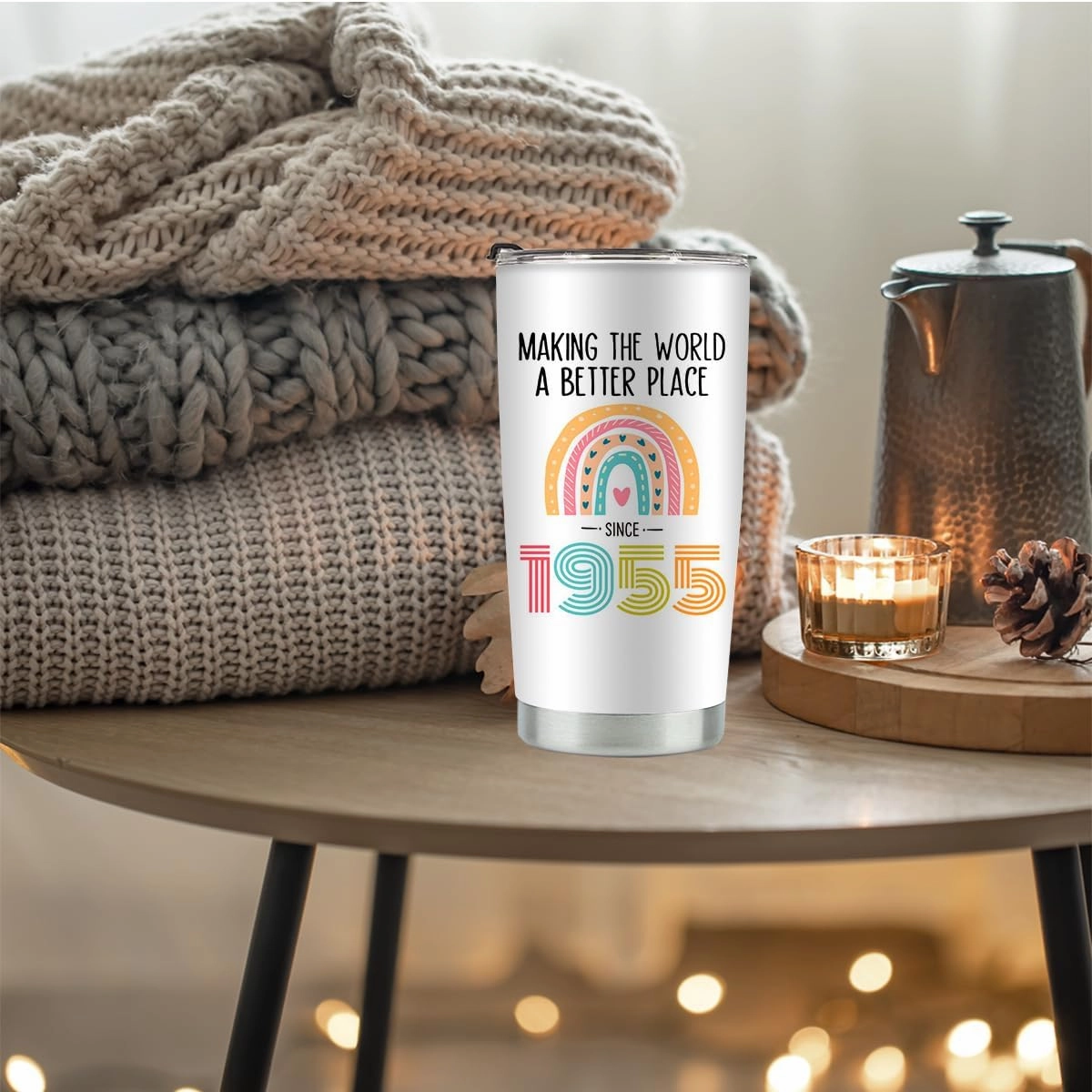 70th Birthday Gifts for Women, 1955 70th Birthday Decorations for Women, 70 Year Old Gift Ideas, Turning 70, 20 oz Stainless Steel Vacuum Insulated Tumblers