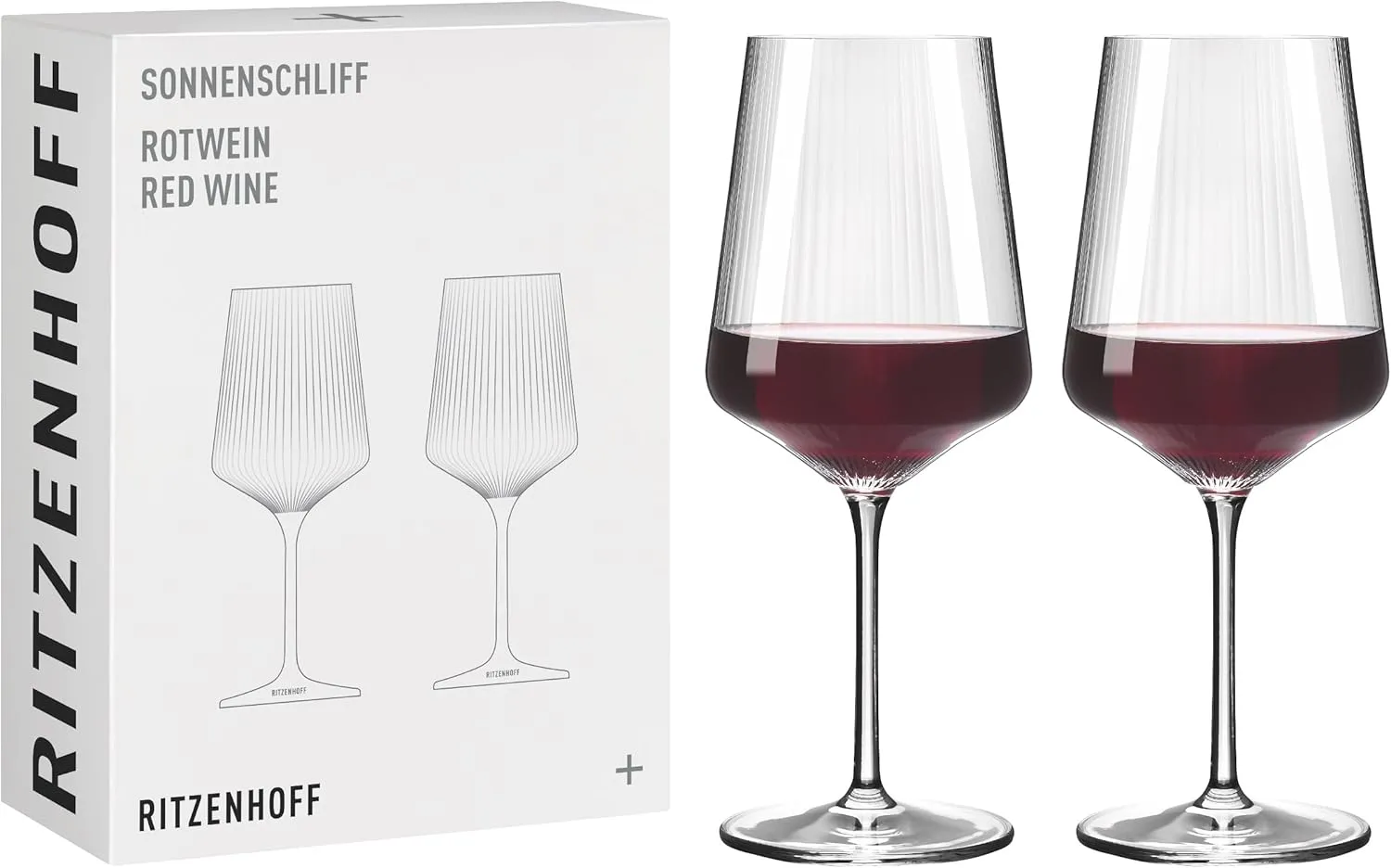 8000002 Red Wine Glass 500 ml - Sonnenliff Series - 2 Pieces in Gift Set, Modern - Made in Germany