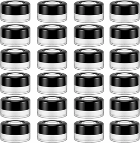 (24 Packs) Green Nexus 5g/5ml Glass Jars with Magnifying Lid for Lip Balm, Lotion, Oil, Cream, Makeup, Cosmetics - Ideal for Retail Display, Travel, Sample Jars