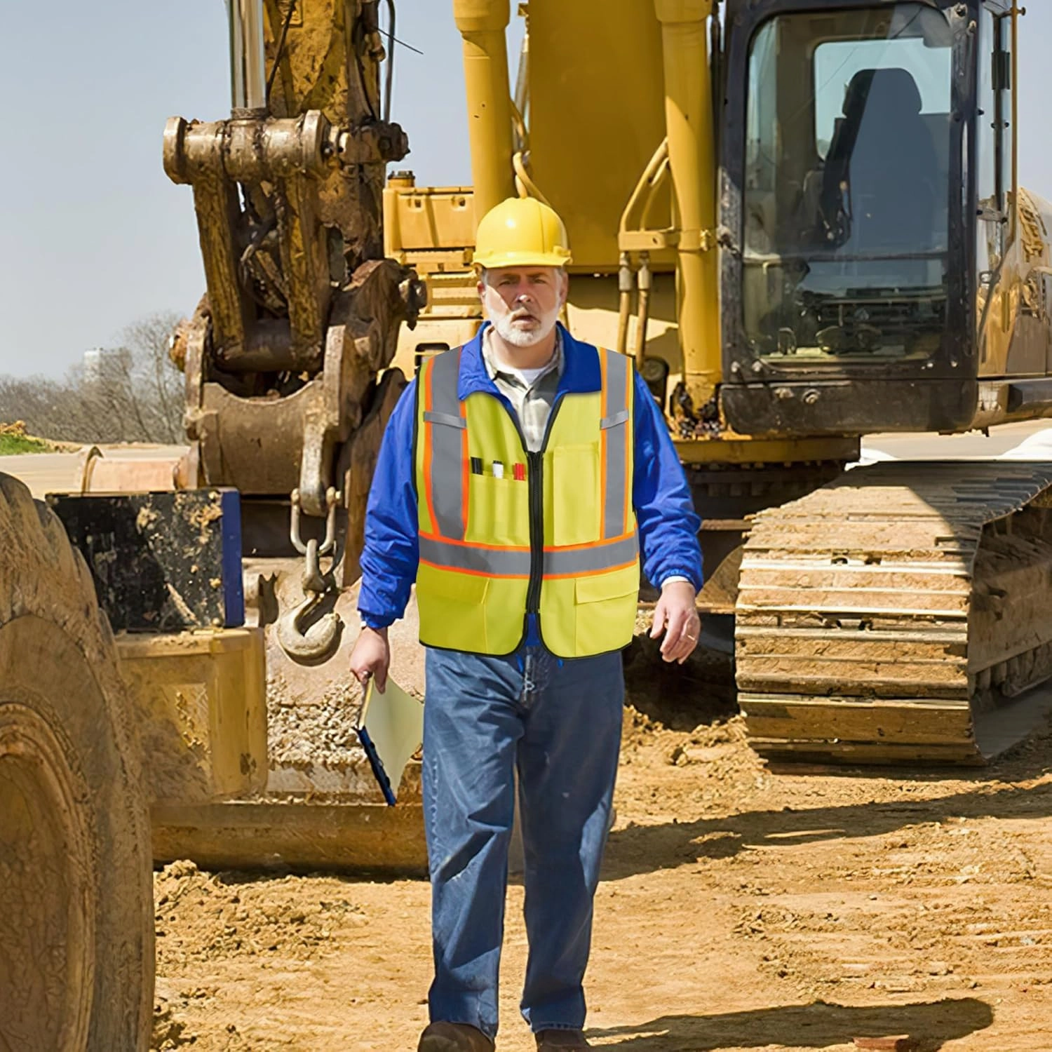 A-KSAFETY High Visibility Security Vest for Security Guards, Safety Workers, Construction & Men's Work
