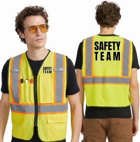 A-KSAFETY High Visibility Security Vest for Security Guards, Safety Workers, Construction & Men's Work