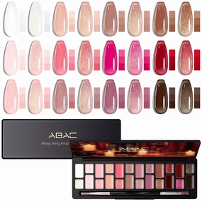 ABAC Solid Jelly Gel Polish Set-24 Colors Hema Free w/Dual Brush - Neutral Nude Pink & Rich Red Brown Shades,Long-Lasting Gel Polish Kit(Salon-Quality & Hypoallergenic)