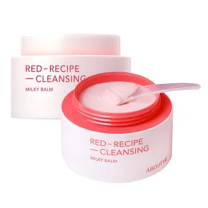 ABOUT ME Red Recipe Super Cleansing Balm - Soft Melting Milk Texture Makeup Cleansing Balm with Red Flower Complex, Red Superfoods & Milk Extract (90ml/3.04oz)