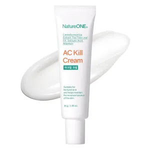 AC Kill Cream, BHA & Salicylic Acid Face Moisturizer, Niacinamide for Active Skin Repair, Tea Tree Oil for Soothing Sensitive Skin, acne spot treatment Korean Skincare, 30g, 1.05 oz.