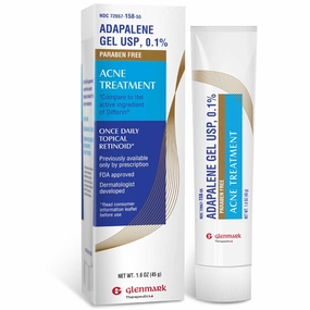 Adapalene Gel 0.1% Acne Treatment, Paraben Free Topical Retinoid Cream For Face, Helps Clear and Prevent Acne and Clogged Pores, 45g Tube