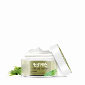 Aero Neempure Anti Pimple & Acne Face Cream For All Skin Types | Controls Oil, Softens & Smoothens Skin, Maintains PH Balance - 50 g