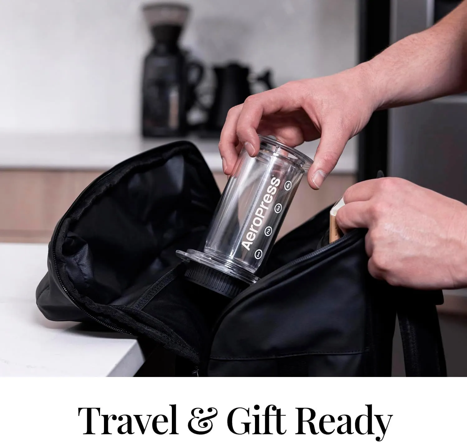 AeroPress Clear Coffee Press – 3 In 1 Brew Method Combines French Press, Pourover, Espresso, Full Bodied Coffee Without Grit or Bitterness, Small Portable Coffee Maker for Camping & Travel, Clear