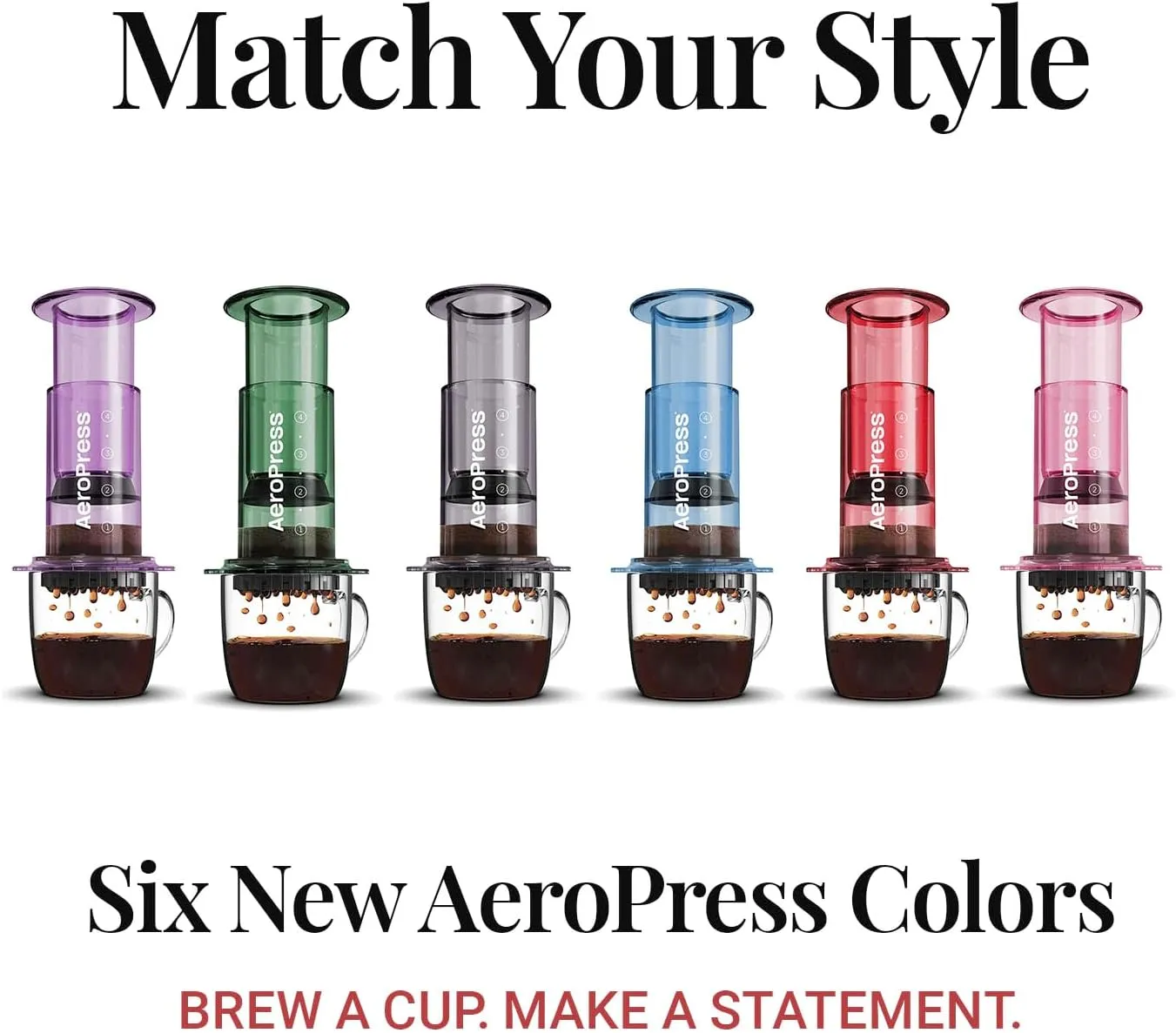 AeroPress Clear Red Coffee Press – 3 In 1 Brew Method Combines French Press, Pourover, Espresso, Full Bodied Coffee Without Grit or Bitterness, Small Portable Coffee Maker for Camping & Travel, Red