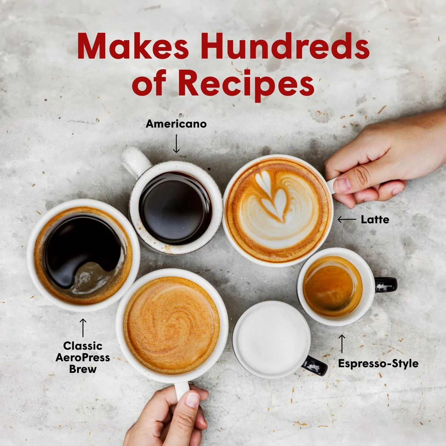 AeroPress Clear Red Coffee Press – 3 In 1 Brew Method Combines French Press, Pourover, Espresso, Full Bodied Coffee Without Grit or Bitterness, Small Portable Coffee Maker for Camping & Travel, Red