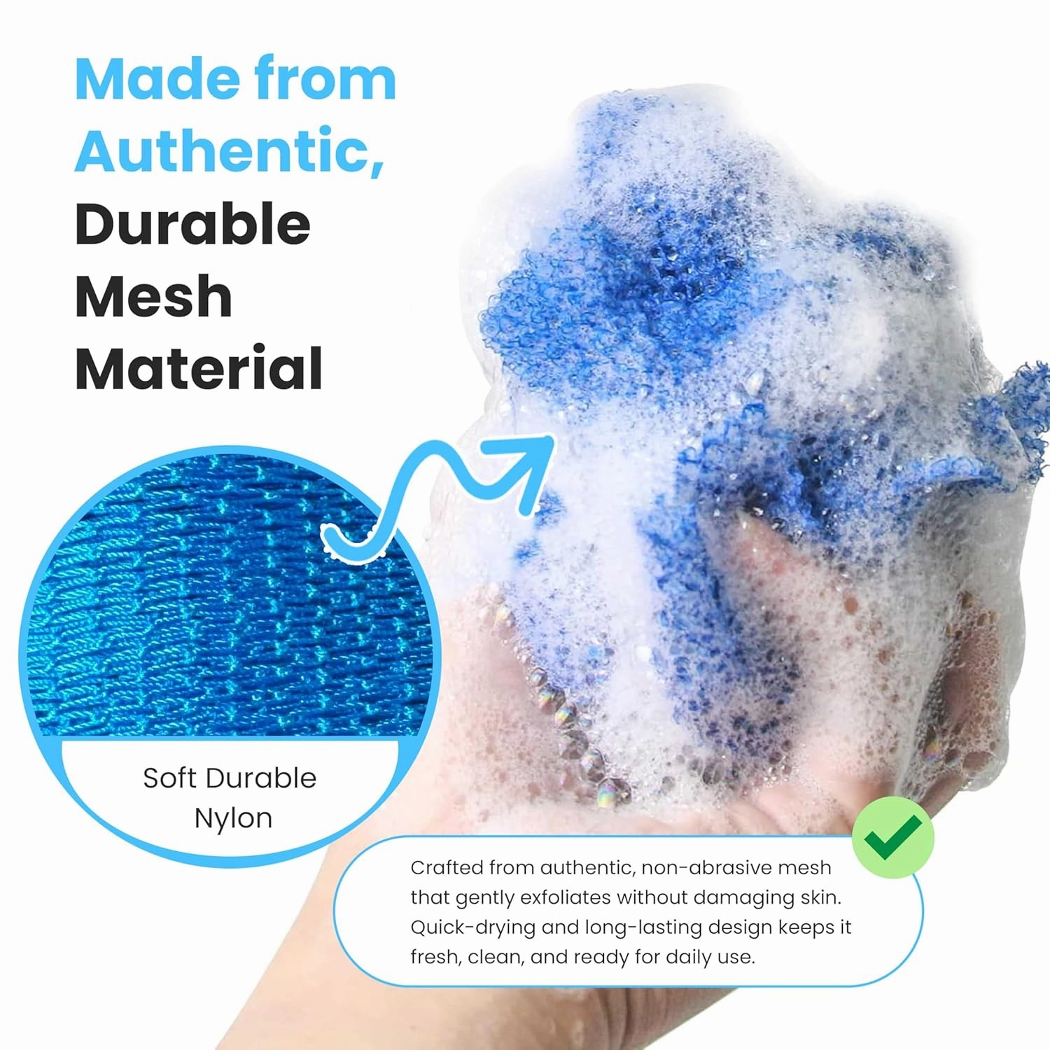 African Exfoliating Nylon Mesh Washcloth Sponge, Sapo Sponge, Body Scrub, Bath Sponge Net, Exfoliator, Extra Long Premium Bath Net Sponge (Dark Red)