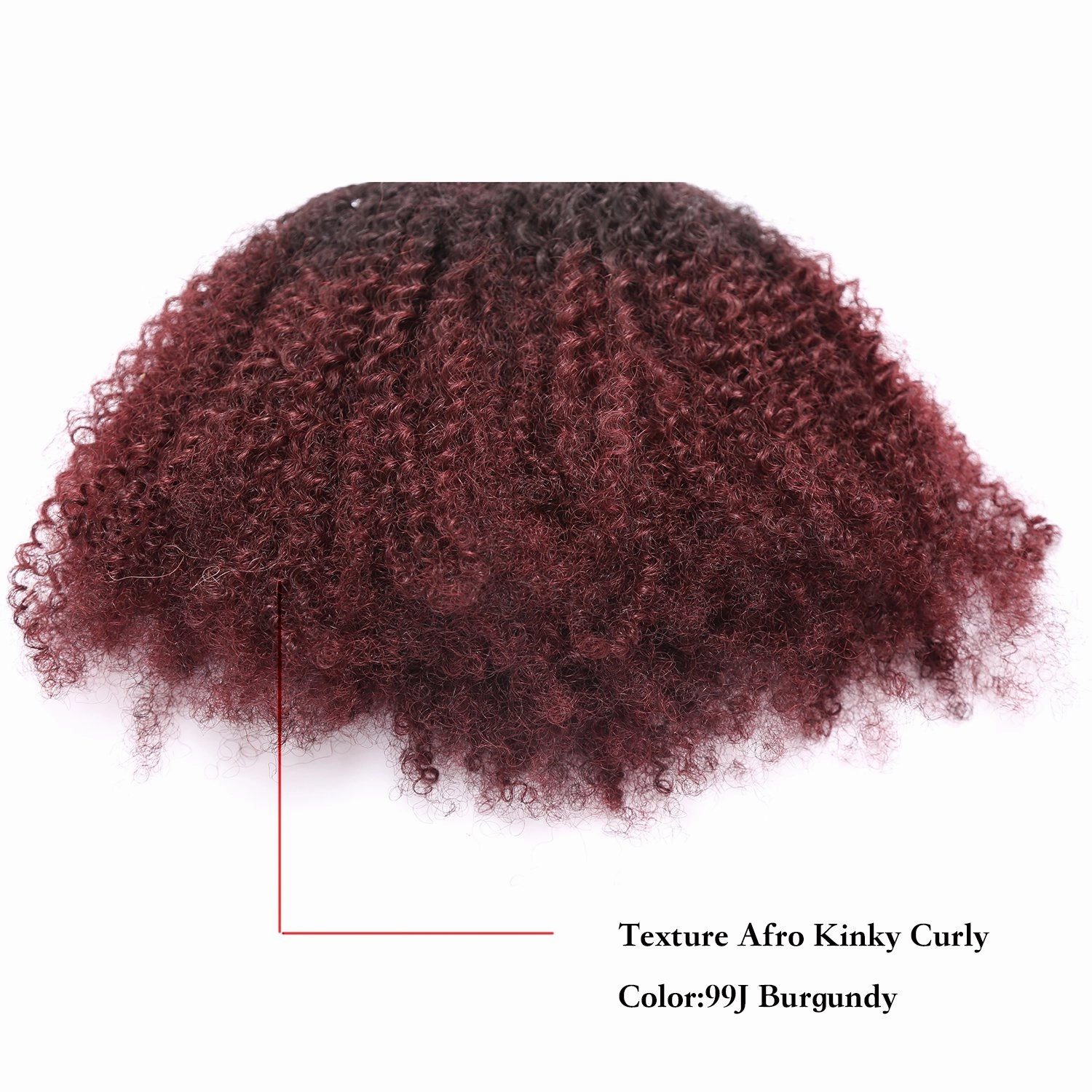 Afro Kinky Clip In Ombre Curly Clip In Hair Extensions 3C 4A 4B 100% Virgin Brazilian Natural Hair Clip In Extensions For Black Women Kinkys Curly Clip In Hair Extensions Red Brown 120g #1b/99j 12Inch