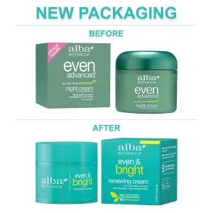 Alba Botanica Even and Bright Renewal Cream 2 Fl. Oz (Packaging May Vary) (Pack of 2)