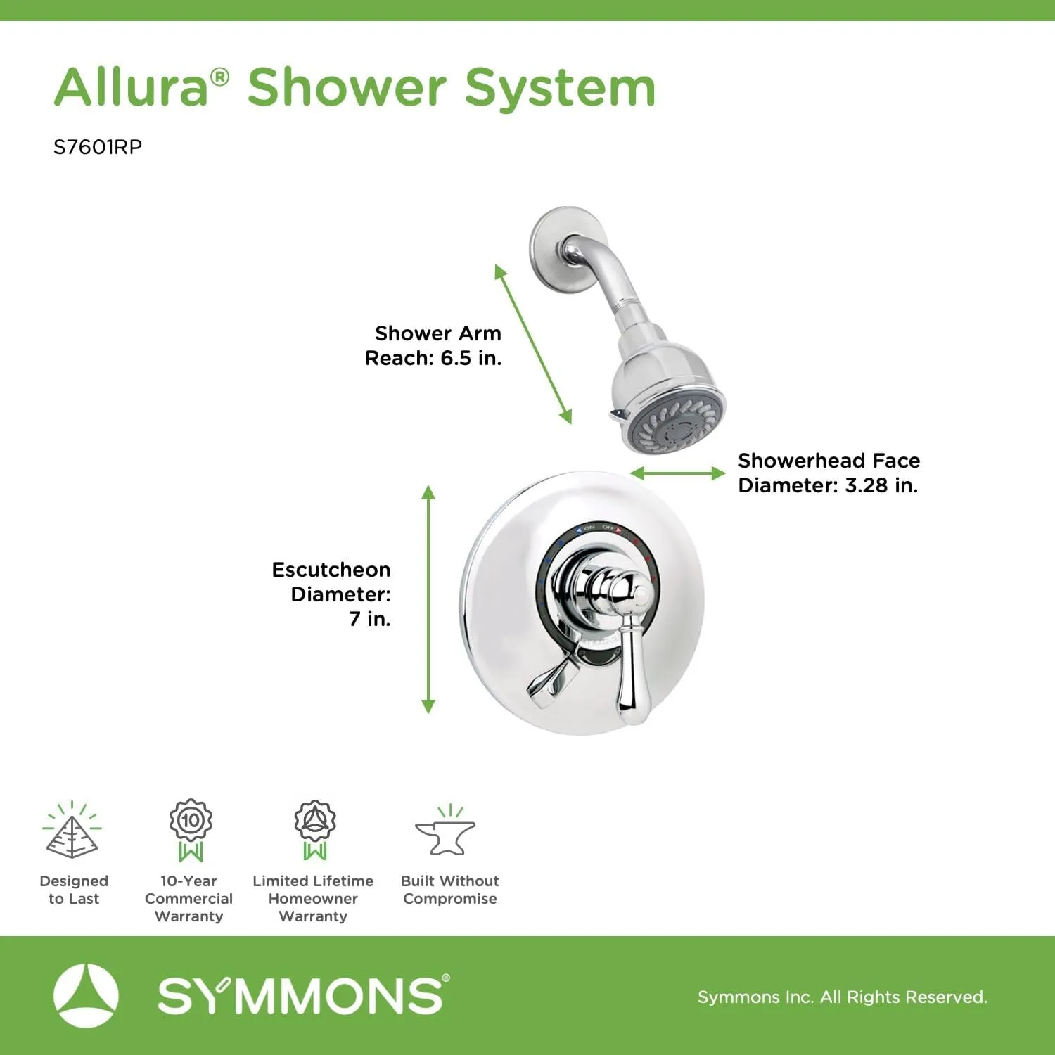 Allura Single Handle 2-Spray Shower System with VersaFlex™ Integral Diverter in Satin Nickel (Valve Included)
