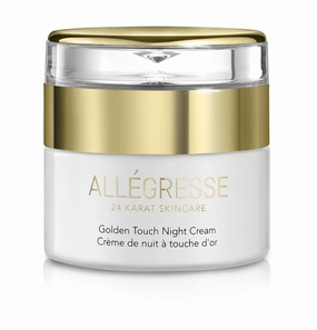 ALLÉGRESSE 24 KARAT SKINCARE Golden Touch Night Cream - Anti Wrinkle PM Moisturizer for Face & Neck - Anti-Aging - Antioxidants - Peptides Complex for Fine Lines - 1.7 oz