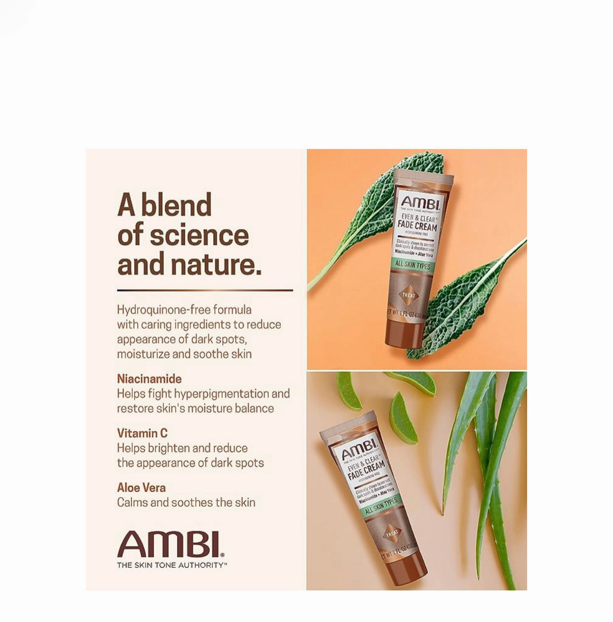 Ambi Fade Cream for Dark Spots, All Skin, 2 oz (Pack of 3)