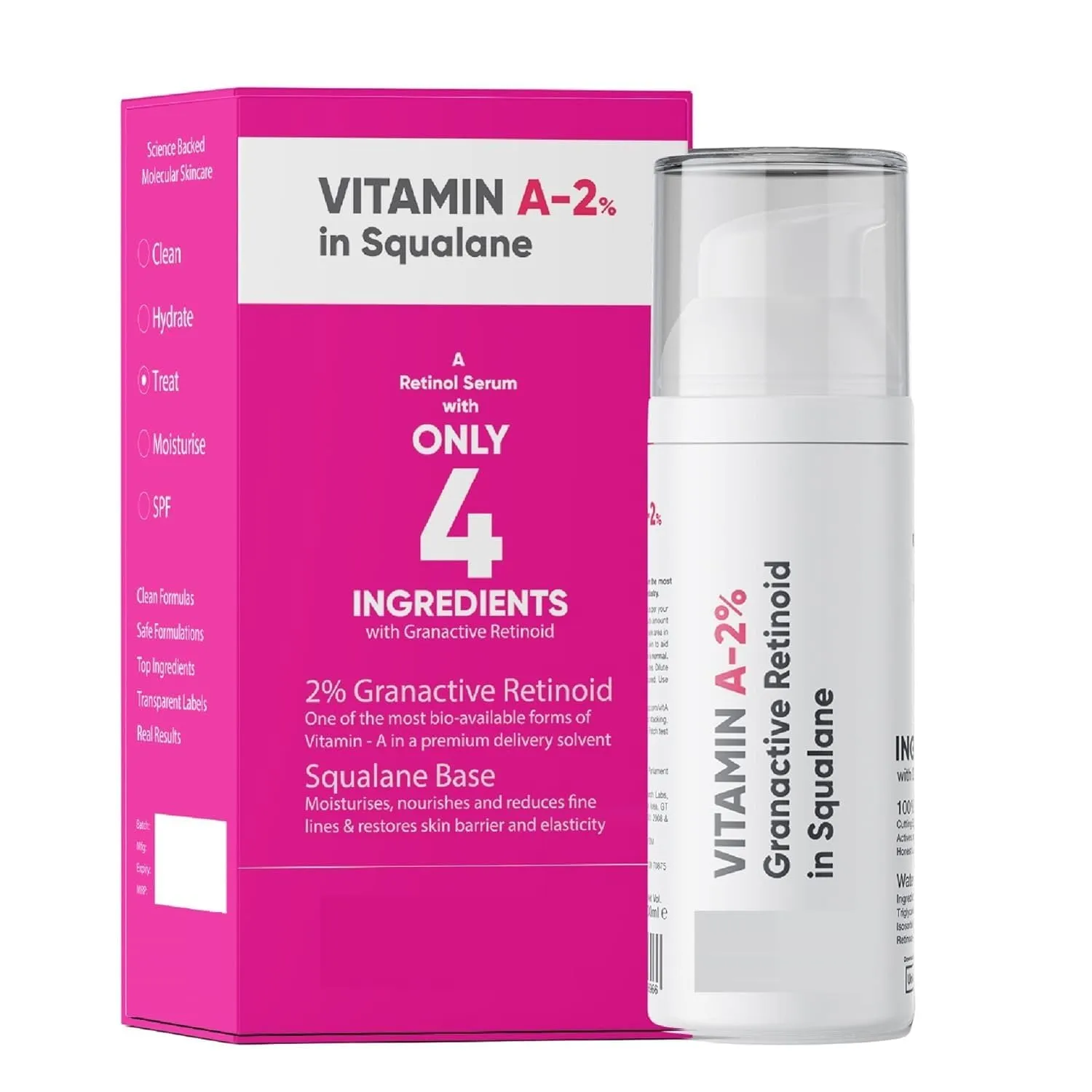 AMC A-2.% Granactive Retinoid in Squalane, 30 ml | Only 4 Ingredients Vitamin-A Anti Ageing Retinol Night Serum for Wrinkles, Fine Lines & Acne