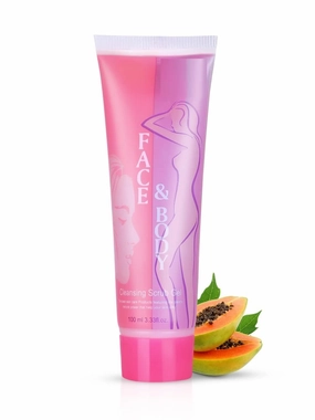 AMC Face & Body Scrub Gel Papaya, Body Scrub for Tan Cleaner Gentle Exfoliation for a Smoother Complexion, with Goodness Papaya -100ml