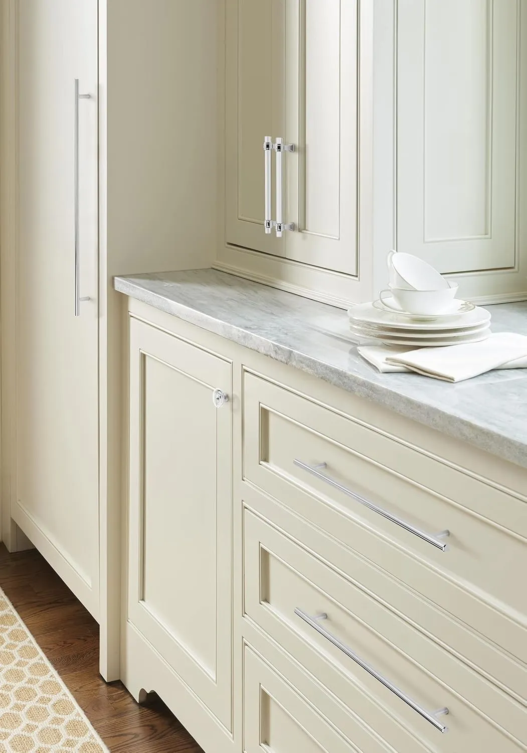 Amerock | Cabinet Pull | Clear/Polished Chrome | 6-5/16 inch (160 mm) Center to Center | Glacio | 1 Pack | Drawer Pull | Drawer Handle | Cabinet Hardware
