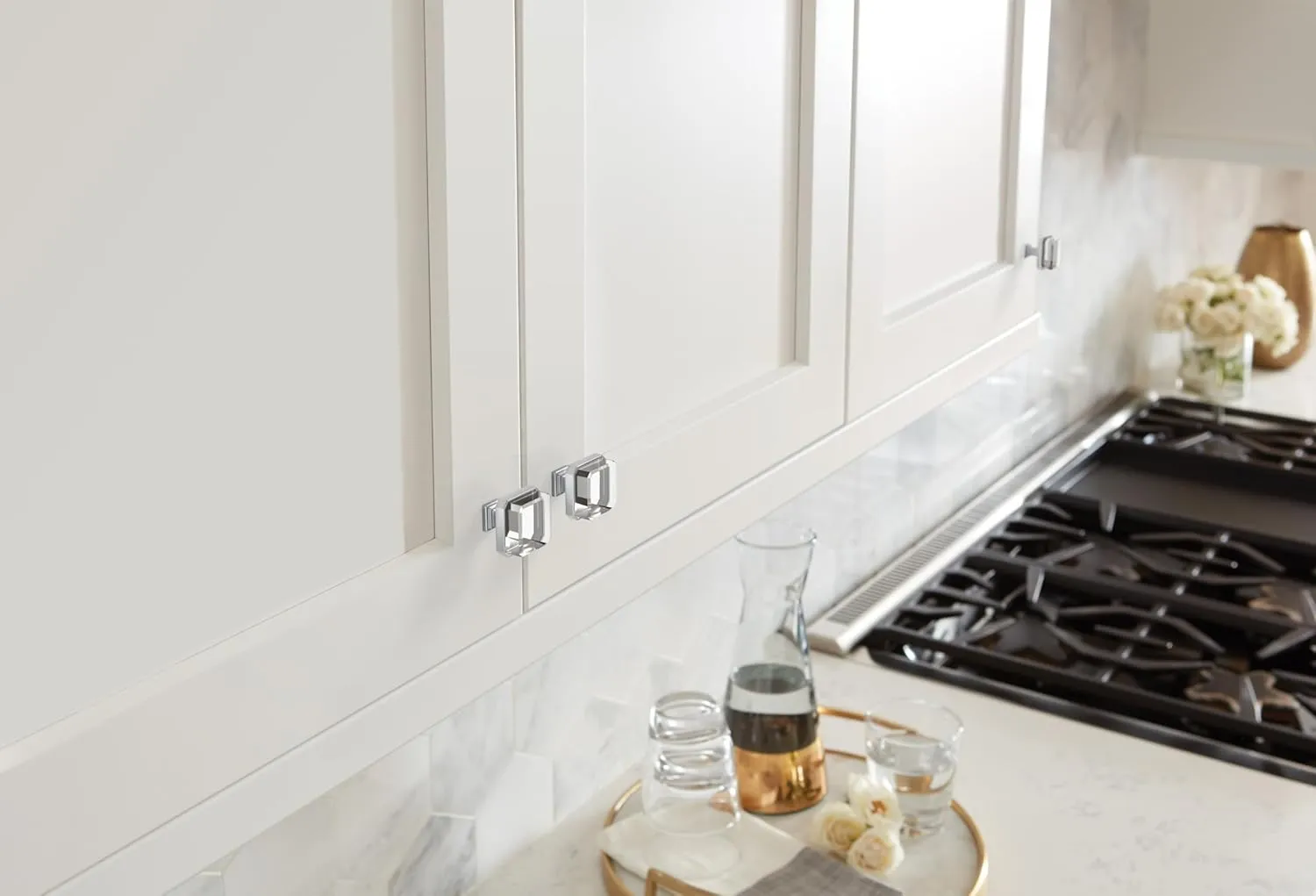 Amerock Glacio 1-3/8 inch (35mm) Length Clear/Polished Chrome Cabinet Knob, BP36975C26