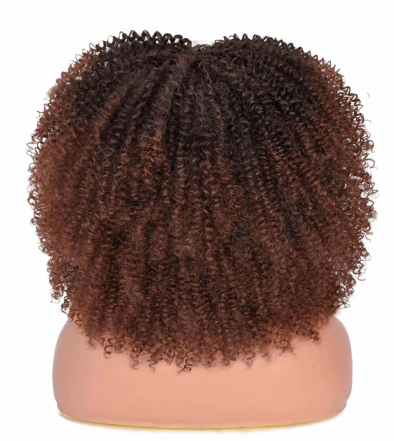 ANNISOUL 14Inch Short Curly Afro Wigs for Black Women Bomb Afro Kinky Curly Wig with Bangs Synthetic Fiber Full Wig(Dark Brown)