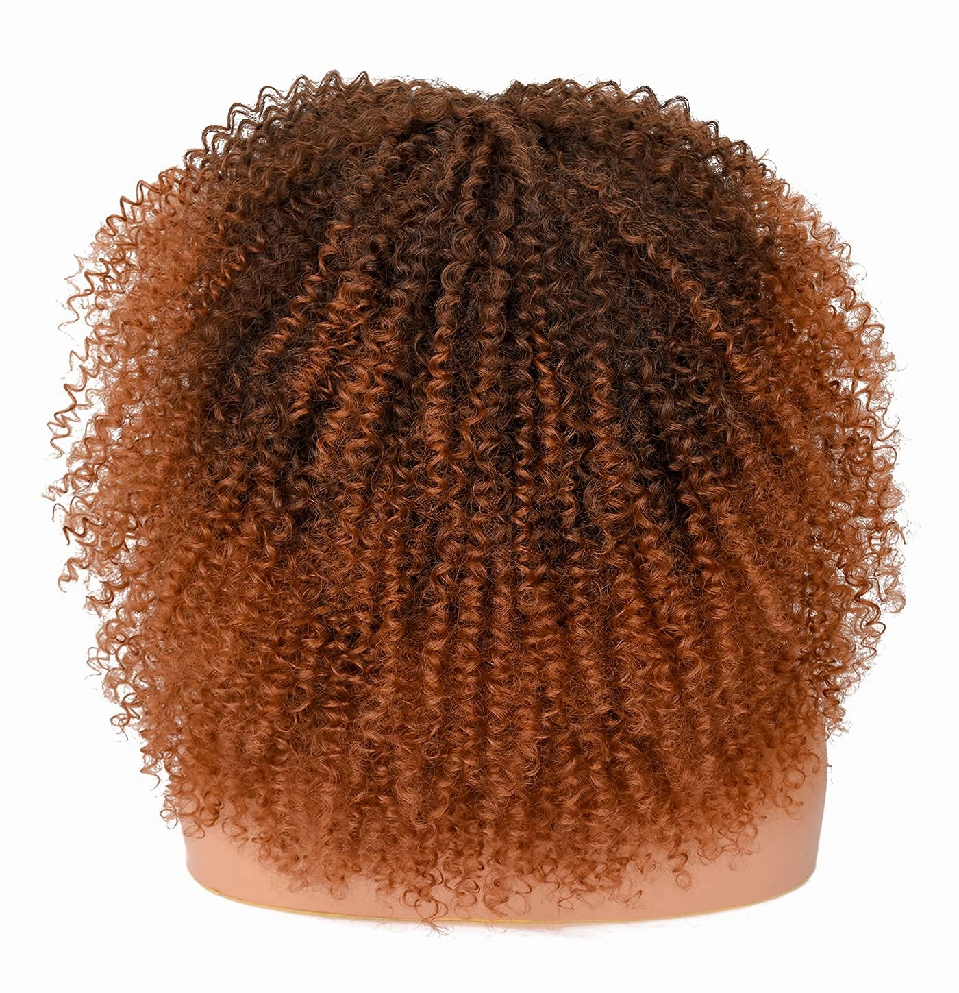 ANNISOUL 16Inch Curly Wigs for Black Women Black to Brown Afro Bomb Curly Wig with Bangs Synthetic Fiber Glueless Long Kinky Curly Hair
